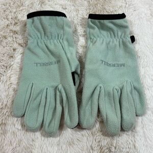 Merrell Fleece Winter Gloves Unisex Small Green Black Touchscreen